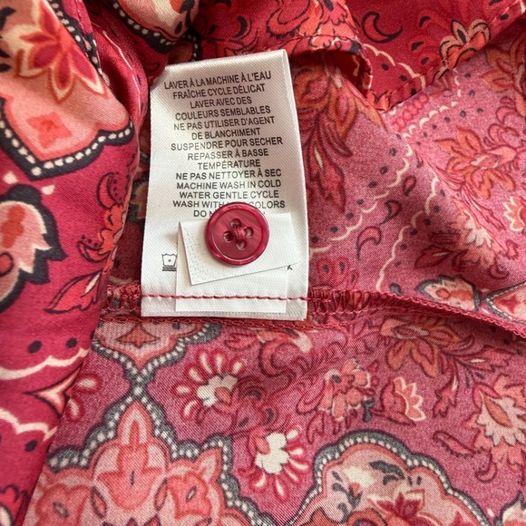 Rachel Zoe Pink Paisley Tie Front Blouse Women's Size S - Picture 9 of 11